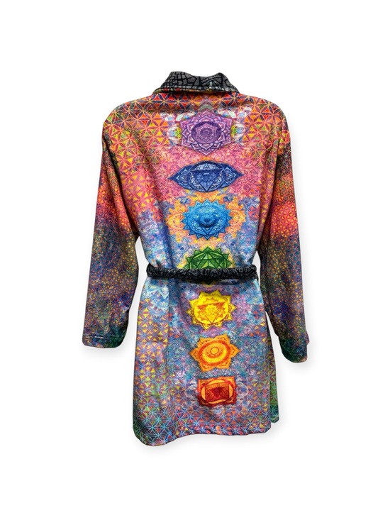 Other - Chakra awakening plush fleece robe unisex size small soft fluffy hippie boho